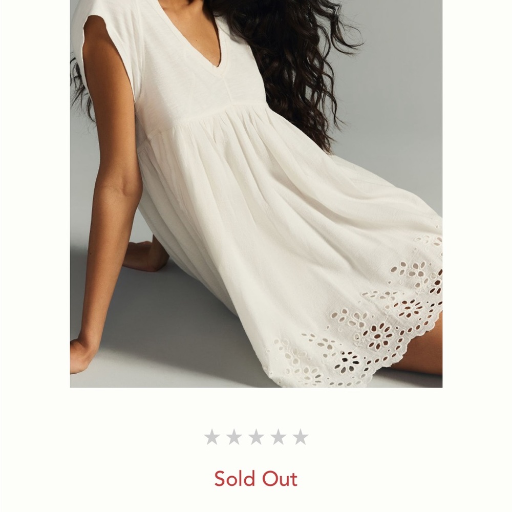NWT Anthropologie Daily Practice Off White Dress with Pockets, Medium